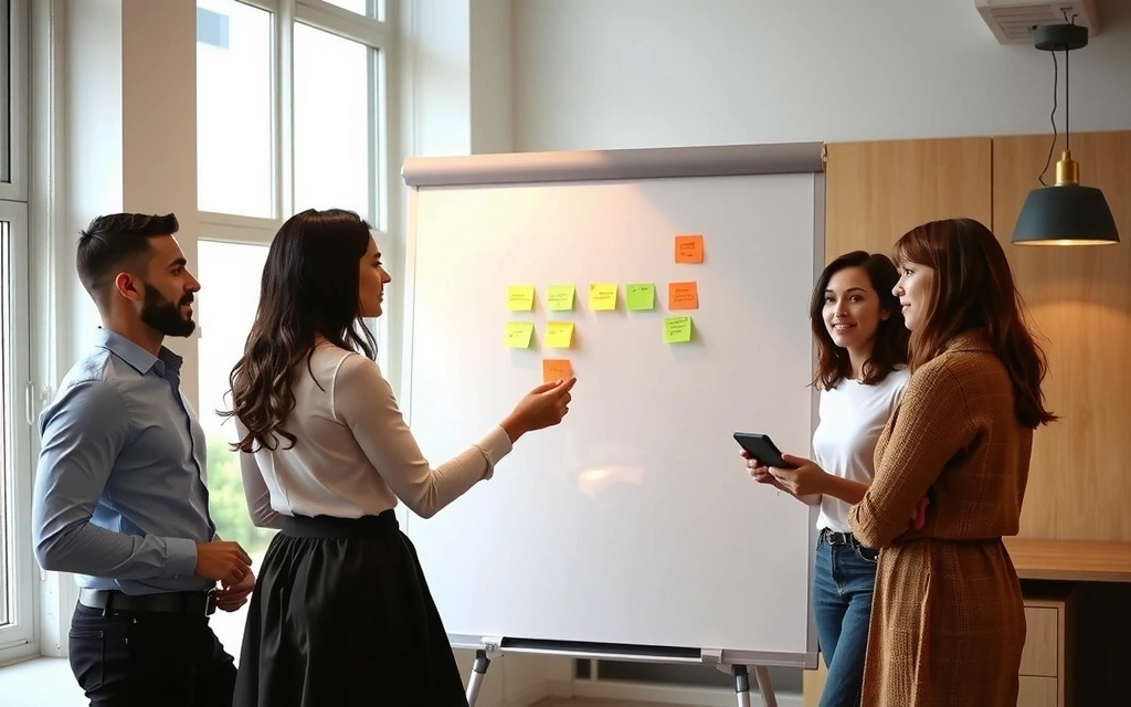 Tým designmotion při kreativní brainstormingu