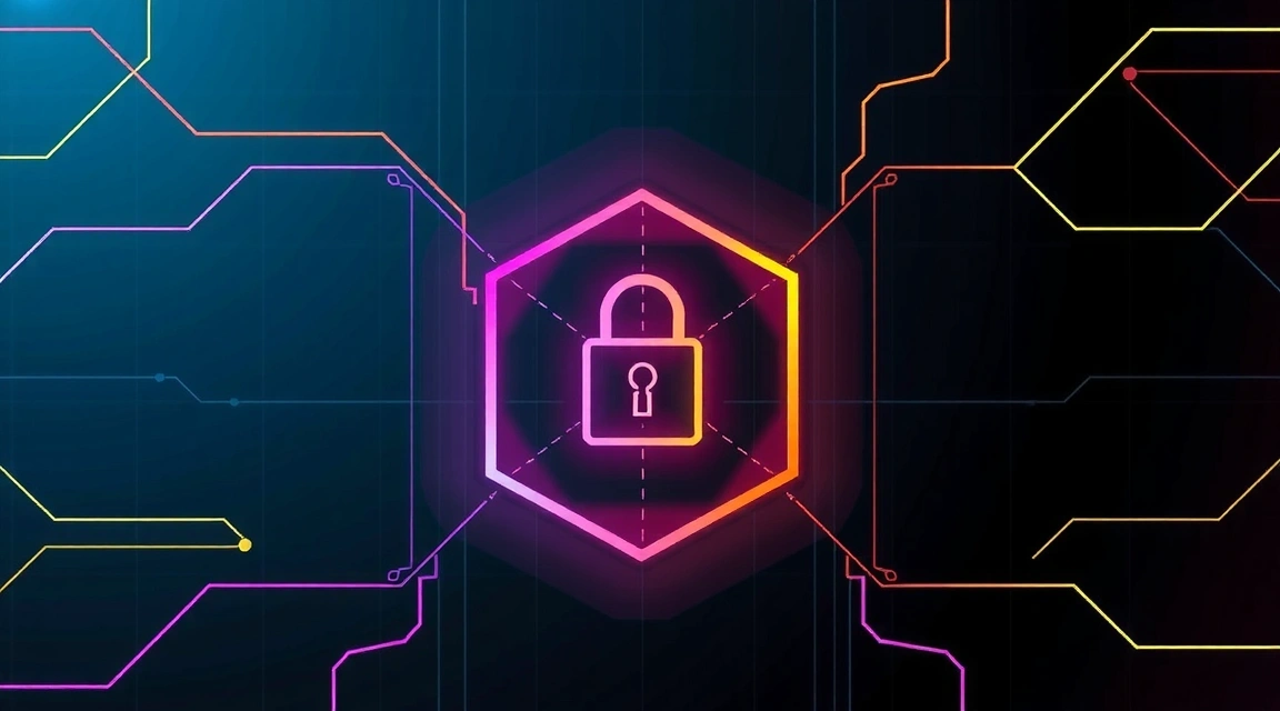 Abstraktní ilustrace šifrování a zabezpečení dat