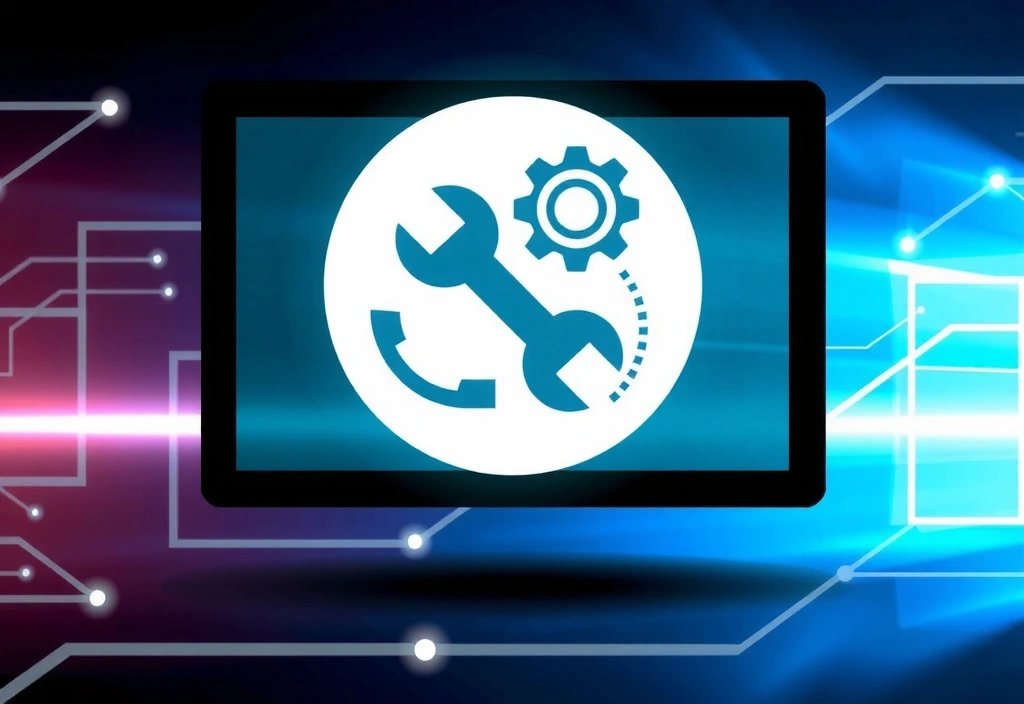 Ikona pomoci a technické podpory na digitální obrazovce